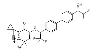 Pentanamide, N-(1-cyanocyclopropyl)-2-[[(1S)-1-[4'-[(1R)-2,2-difluoro-1-hydroxyethyl][1,1'-biphenyl]-4-yl]-2,2,2-trifluoroethyl]amino]-4-fluoro-4-methyl-, (2S)- 887781-62-6