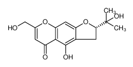 4-hydroxy-7-(hydroxymethyl)-2-(2-hydroxypropan-2-yl)-2,3-dihydrofuro[2,3-g]isochromen-5-one 49624-66-0