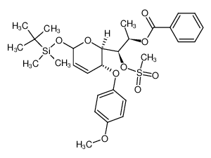 144357-01-7 (1R,2R)-1-((2R,3R)-6-((tert-butyldimethylsilyl)oxy)-3-(4-methoxyphenoxy)-3,6-dihydro-2H-pyran-2-yl)-1-((methylsulfonyl)oxy)propan-2-yl benzoate