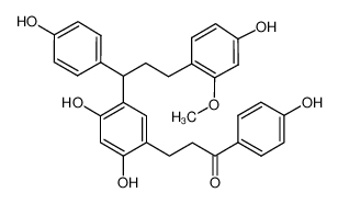 3-[2,4-dihydroxy-5-[3-(4-hydroxy-2-methoxyphenyl)-1-(4-hydroxyphenyl)propyl]phenyl]-1-(4-hydroxyphenyl)propan-1-one 400603-95-4