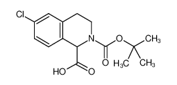 6-chloro-2-[(2-methylpropan-2-yl)oxycarbonyl]-3,4-dihydro-1H-isoquinoline-1-carboxylic acid 871730-33-5