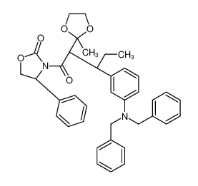 (4R)-3-[(2S,3S)-3-[3-(dibenzylamino)phenyl]-2-(2-methyl-1,3-dioxolan-2-yl)pentanoyl]-4-phenyl-1,3-oxazolidin-2-one 188559-29-7