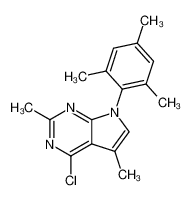 4-chloro-2,5-dimethyl-7-(2,4,6-trimethylphenyl)pyrrolo[2,3-d]pyrimidine 157286-81-2