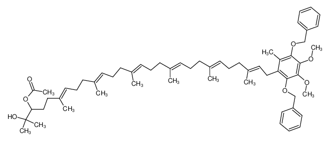 66958-28-9 (6E,10E,14E,18E,22E,26E)-28-(2,5-bis(benzyloxy)-3,4-dimethoxy-6-methylphenyl)-2-hydroxy-2,6,10,14,18,22,26-heptamethyloctacosa-6,10,14,18,22,26-hexaen-3-yl acetate