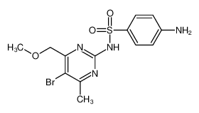 4-amino-N-[5-bromo-4-(methoxymethyl)-6-methylpyrimidin-2-yl]benzenesulfonamide 5430-54-6