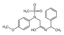 2-(4-methoxy-N-methylsulfonylanilino)-N-(1-phenylethyl)acetamide 6219-75-6