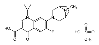 1-cyclopropyl-6-fluoro-7-[(1R,5S)-8-methyl-3,8-diazabicyclo[3.2.1]octan-3-yl]-4-oxoquinoline-3-carboxylic acid,methanesulfonic acid 138808-71-6