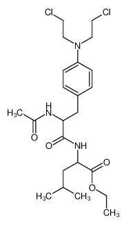 L-Leucine, N-[N-acetyl-4-[bis(2-chloroethyl)amino]-D-phenylalanyl]-, ethyl ester 70448-42-9