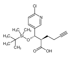 (R)-2-((S)-(6-chloropyridin-3-yl)((trimethylsilyl)oxy)methyl)hex-5-ynoic acid 1190614-98-2