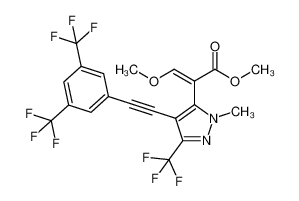 2-(4-((3,5-双(三氟甲基)苯基)乙炔)-1-甲基-3-(三氟甲基)-1H-吡唑-5-基)-3-甲氧基丙烯酸甲酯