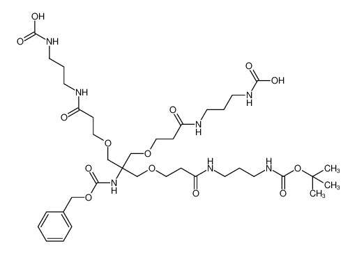 10,14-Dioxa-2,6,18,22-tetraazatricosanedioic acid,12-(13,13-dimethyl-5,11-dioxo-2,12-dioxa-6,10-diazatetradec-1-yl)-7,17-dioxo-12-[[(phenylmethoxy)carbonyl]amino]- 1162069-31-9