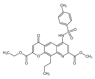 Ethyl 8-methoxycarbonyl-4-oxo-10-propyl-6(4-toluenesulphonamido)-4H-pyrano[3,2-g]quinoline-2-carboxylate