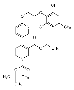 6-[2-(2,6-dichloro-4-methyl-phenoxy)ethoxy]-5',6'-dihydro-2'H-[3,4']bipyridinyl-1',3'-dicarboxylic acid 1'-tert-butyl ester 3'-ethyl ester 1265907-54-7