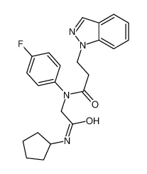 N-[2-(Cyclopentylamino)-2-oxoethyl]-N-(4-fluorophenyl)-3-(1H-inda zol-1-yl)propanamide 604762-38-1