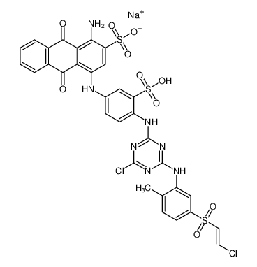 100849-08-9 structure, C32H22Cl2N7NaO10S3