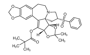 910138-81-7 (3aS,3bR,5R,15aS)-2,2-dimethyl-5-(phenylsulfonyl)-3a,5,6,8,9,15a-hexahydro-4H-[1,3]dioxolo[4',5':4,5]cyclopenta[1,2-b][1,3]dioxolo[5',4':4,5]benzo[1,2-d]pyrrolo[1,2-a]azepin-15-yl pivalate