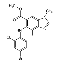 Methyl 5-((4-bromo-2-chlorophenyl)amino)-4-fluoro-1-methyl-1H-benzo[d]imidazole-6-carboxylate 606144-02-9