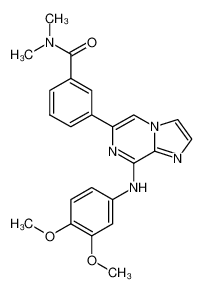 3-(8-((3,4-dimethoxyphenyl)amino)imidazo[1,2-a]pyrazin-6-yl)-N,N-dimethylbenzamide