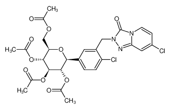 1613149-90-8 (2R,3R,4R,5S,6S)-2-(acetoxymethyl)-6-(4-chloro-3-((7-chloro-3-oxo-[1,2,4]triazolo[4,3-a]pyridin-2(3H)-yl)methyl)phenyl)tetrahydro-2H-pyran-3,4,5-triyl triacetate