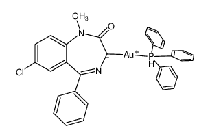 207515-11-5 (7-chloro-1-methyl-2-oxo-5-phenyl-1,2-dihydro-3H-benzo[e][1,4]diazepin-3-id-3-yl)(triphenyl-l5-phosphaneyl)gold(III)