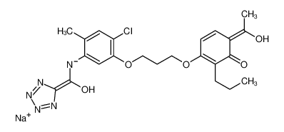 sodium,N-[5-[3-(4-acetyl-3-hydroxy-2-propylphenoxy)propoxy]-4-chloro-2-methylphenyl]-1,2,3-triaza-4-azanidacyclopenta-2,5-diene-5-carboxamide 111130-13-3