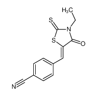 4-[(Z)-(3-ethyl-4-oxo-2-sulfanylidene-1,3-thiazolidin-5-ylidene)methyl]benzonitrile