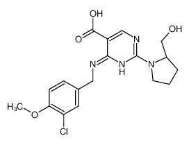 S)-4-(3-氯-4-甲氧基苯氨基)-5-羧基-2-(2-羟甲基-1-吡咯基)嘧啶