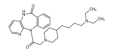 11-[2-[4-[4-(diethylamino)butyl]piperidin-1-yl]acetyl]-5H-pyrido[2,3-b][1,4]benzodiazepin-6-one 123548-16-3