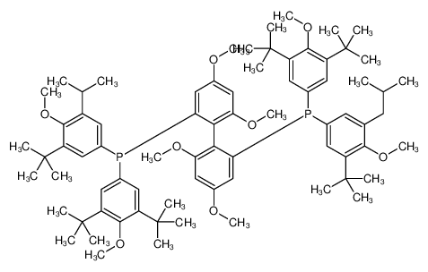 (3-tert-butyl-5-isobutyl-4-methoxy-phenyl)-[2-[2-[(3-tert-butyl-5 -isopropyl-4-methoxy-phenyl)-(3,5-ditert-butyl-4-methoxy-phenyl)p hosphanyl]-4,6-dimethoxy-phenyl]-3,5-dimethoxy-phenyl]-(3,5-diter t-butyl-4-methoxy-phenyl)phosphane 1365531-98-1