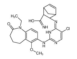 (1S,2S,3R,4R)-3-({5-Chloro-2-[(1-ethyl-6-methoxy-2-oxo-2,3,4,5-te trahydro-1H-1-benzazepin-7-yl)amino]-4-pyrimidinyl}amino)bicyclo[ 2.2.1]hept-5-ene-2-carboxamide 1022957-12-5