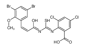 3,5-dichloro-2-[3-(3,5-dibromo-2-methoxyphenyl)prop-2-enoylcarbamothioylamino]benzoic acid 531533-76-3