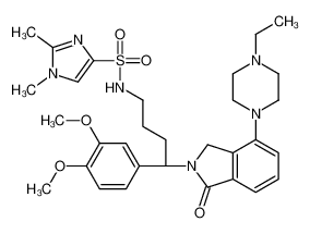 N-[(4R)-4-(3,4-dimethoxyphenyl)-4-[7-(4-ethylpiperazin-1-yl)-3-oxo-1H-isoindol-2-yl]butyl]-1,2-dimethylimidazole-4-sulfonamide 1093069-32-9