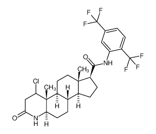 (1R,3aR,3bR,5aS,9aS,9bR,11aR)-N-[2,5-bis(trifluoromethyl)phenyl]-9-chloro-9a,11a-dimethyl-7-oxo-1,2,3,3a,3b,4,5,5a,6,8,9,9b,10,11-tetradecahydroindeno[5,4-f]quinoline-1-carboxamide 1365545-42-1