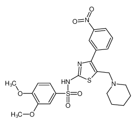 3,4-Dimethoxy-N-[4-(3-nitrophenyl)-5-(1-piperidinylmethyl)-1,3-th iazol-2-yl]benzenesulfonamide 1008119-83-2