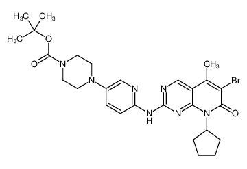 4-[6-[(6-溴-8-环戊基-7,8-二氢-5-甲基-7-氧代吡啶并[2,3-d]嘧啶-2-基)氨基]-3-吡啶基]-1-哌嗪羧酸叔丁酯