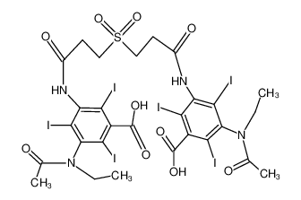 3-[acetyl(ethyl)amino]-5-[3-[3-[3-[acetyl(ethyl)amino]-5-carboxy-2,4,6-triiodoanilino]-3-oxopropyl]sulfonylpropanoylamino]-2,4,6-triiodobenzoic acid 23205-04-1