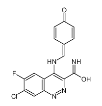 7-chloro-6-fluoro-4-[(4-oxocyclohexa-2,5-dien-1-ylidene)methylamino]cinnoline-3-carboxamide 159831-76-2