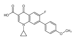 3-Quinolinecarboxylic acid, 1-cyclopropyl-6-fluoro-1,4-dihydro-7-(4-me thoxyphenyl)-4-oxo- 152247-02-4