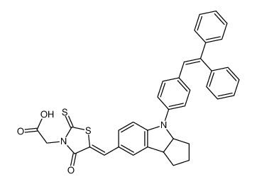 2-[(5Z)-5-[[4-[4-(2,2-diphenylethenyl)phenyl]-2,3,3a,8b-tetrahydro-1H-cyclopenta[b]indol-7-yl]methylidene]-4-oxo-2-sulfanylidene-1,3-thiazolidin-3-yl]acetic acid 652145-28-3