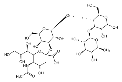 α-Neu-5Ac-(2→3)-β-D-Gal-(1→4)-(α-Fuc-[1→3])-Glc