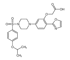 2-[2-(1,3-oxazol-2-yl)-5-[4-(4-propan-2-yloxyphenyl)sulfonylpiperazin-1-yl]phenoxy]acetic acid 932372-01-5