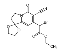 ethyl bromo-[6-cyano-1,1-(ethylenedioxy)-5-oxo-1,2,3,5-tetrahydroindolizin-7-yl] acetate 110714-43-7