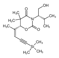 127232-33-1 (R)-3-((S)-1-hydroxy-3-methylbutan-2-yl)-5,5-dimethyl-6-((Z)-5-(trimethylsilyl)pent-2-en-4-yn-2-yl)-1,3-oxazinane-2,4-dione