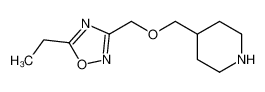 5-ethyl-3-(piperidin-4-ylmethoxymethyl)-1,2,4-oxadiazole 95+%