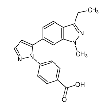 Benzoic acid, 4-[5-(3-ethyl-1-methyl-1H-indazol-6-yl)-1H-pyrazol-1-yl]- 885131-95-3