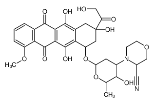 (1S,3S)-3-Glycoloyl-3,5,12-trihydroxy-10-methoxy-6,11-dioxo-1,2,3 ,4,6,11-hexahydro-1-tetracenyl 3-(3-cyano-4-morpholinyl)-2,3,6-tr ideoxyhexopyranoside