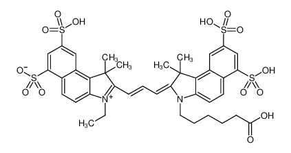 2-(3-(3-(5-carboxypentyl)-1,1-dimethyl-6,8-disulfo-1,3-dihydro-2H-benzo[e]indol-2-ylidene)prop-1-en-1-yl)-3-ethyl-1,1-dimethyl-8-sulfo-1H-benzo[e]indol-3-ium-6-sulfonate 1284240-77-2