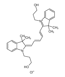 3-[(2E)-2-[(2E,4E)-5-[1-(3-hydroxypropyl)-3,3-dimethylindol-1-ium-2-yl]penta-2,4-dienylidene]-3,3-dimethylindol-1-yl]propan-1-ol,chloride 182873-72-9