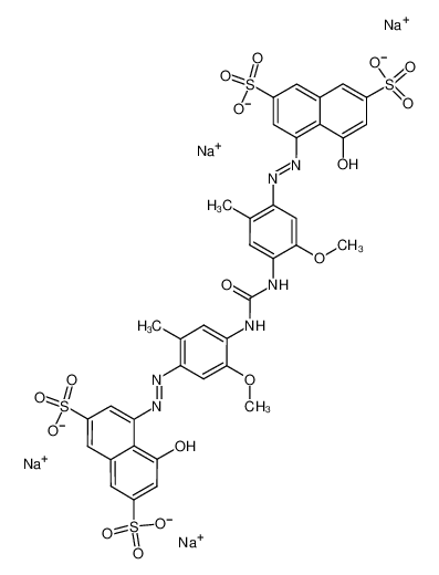 tetrasodium,4-hydroxy-5-[[4-[[4-[(8-hydroxy-3,6-disulfonatonaphthalen-1-yl)diazenyl]-2-methoxy-5-methylphenyl]carbamoylamino]-5-methoxy-2-methylphenyl]diazenyl]naphthalene-2,7-disulfonate 1937-34-4