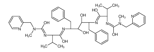 (2S)-N-[(2S,3S,4R,5S)-3,4-dihydroxy-5-[[(2S)-3-methyl-2-[[methyl(pyridin-2-ylmethyl)carbamoyl]amino]butanoyl]amino]-1,6-diphenylhexan-2-yl]-3-methyl-2-[[methyl(pyridin-2-ylmethyl)carbamoyl]amino]butanamide 134878-17-4